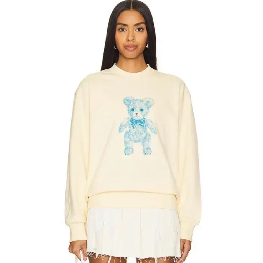 Yuhan Wang Teddy Sweatshirt Size Medium 100% Cotton Ivory